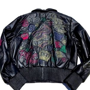 Vintage Rocawear 100% Leather Jacket Coat Size XL